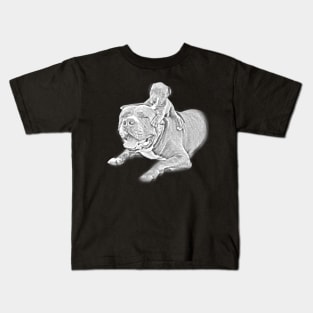 Puppy Pitbull Sketch Design Kids T-Shirt
